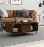 VidaXL Salontafel 90x50x36,5 cm bewerkt hout bruin eikenkleur