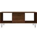 VidaXL Salontafel 90x50x36,5 cm bewerkt hout bruin eikenkleur