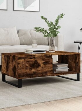VidaXL Salontafel 90x50x36,5 cm bewerkt hout gerookt eikenkleurig