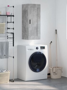 VidaXL Wandkast 34,5x34x90 cm bewerkt hout betongrijs