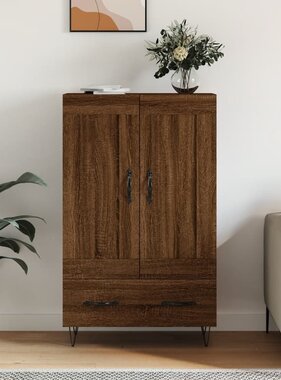 VidaXL Hoge kast 69,5x31x115 cm bewerkt hout bruin eikenkleur