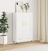 VidaXL Hoge kast 69,5x31x115 cm bewerkt hout wit