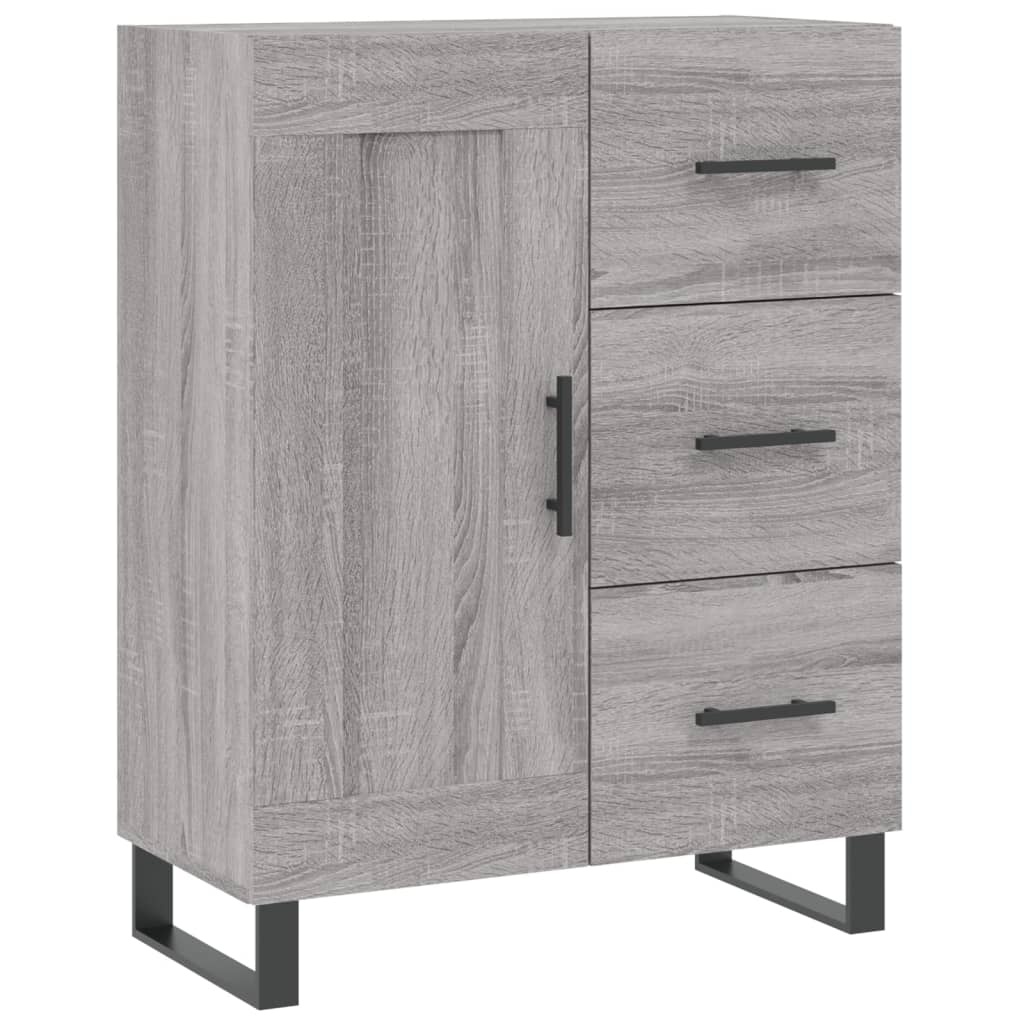 VidaXL Dressoir 69,5x34x90 cm bewerkt hout grijs sonoma eikenkleurig