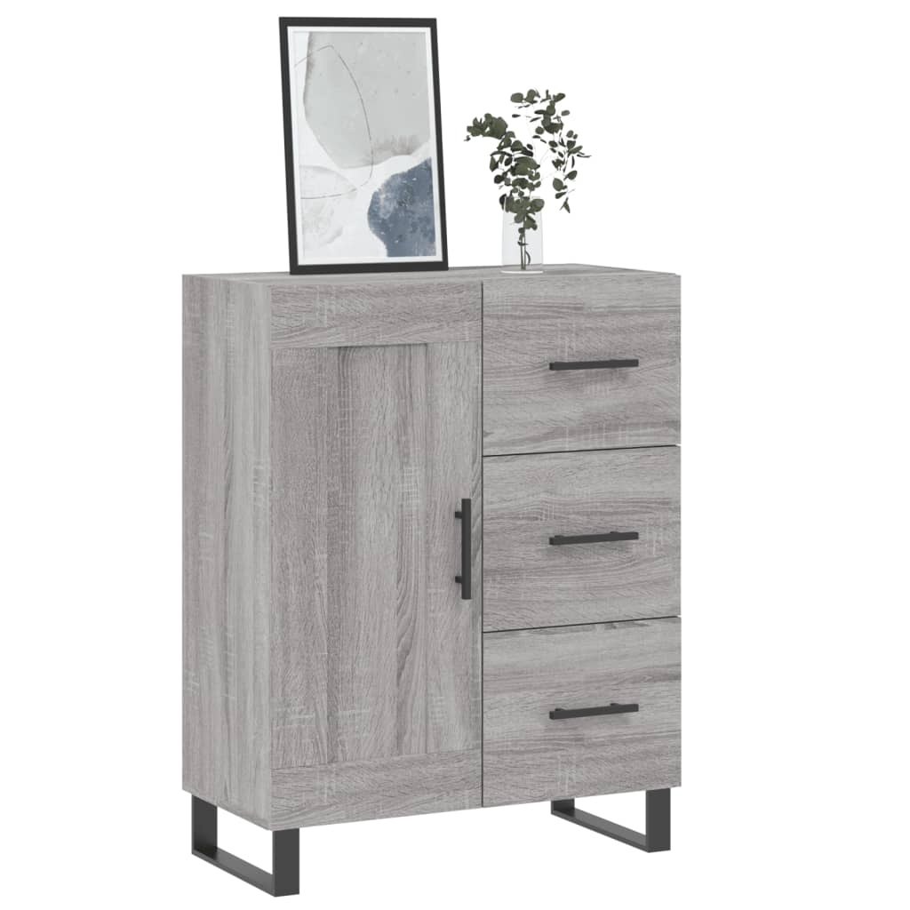 VidaXL Dressoir 69,5x34x90 cm bewerkt hout grijs sonoma eikenkleurig
