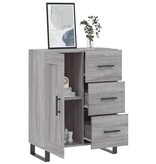 VidaXL Dressoir 69,5x34x90 cm bewerkt hout grijs sonoma eikenkleurig