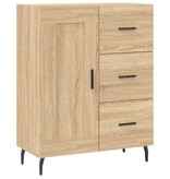 VidaXL Dressoir 69,5x34x90 cm bewerkt hout sonoma eikenkleurig