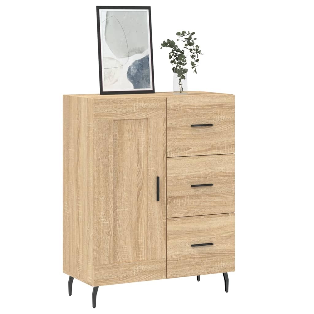 VidaXL Dressoir 69,5x34x90 cm bewerkt hout sonoma eikenkleurig