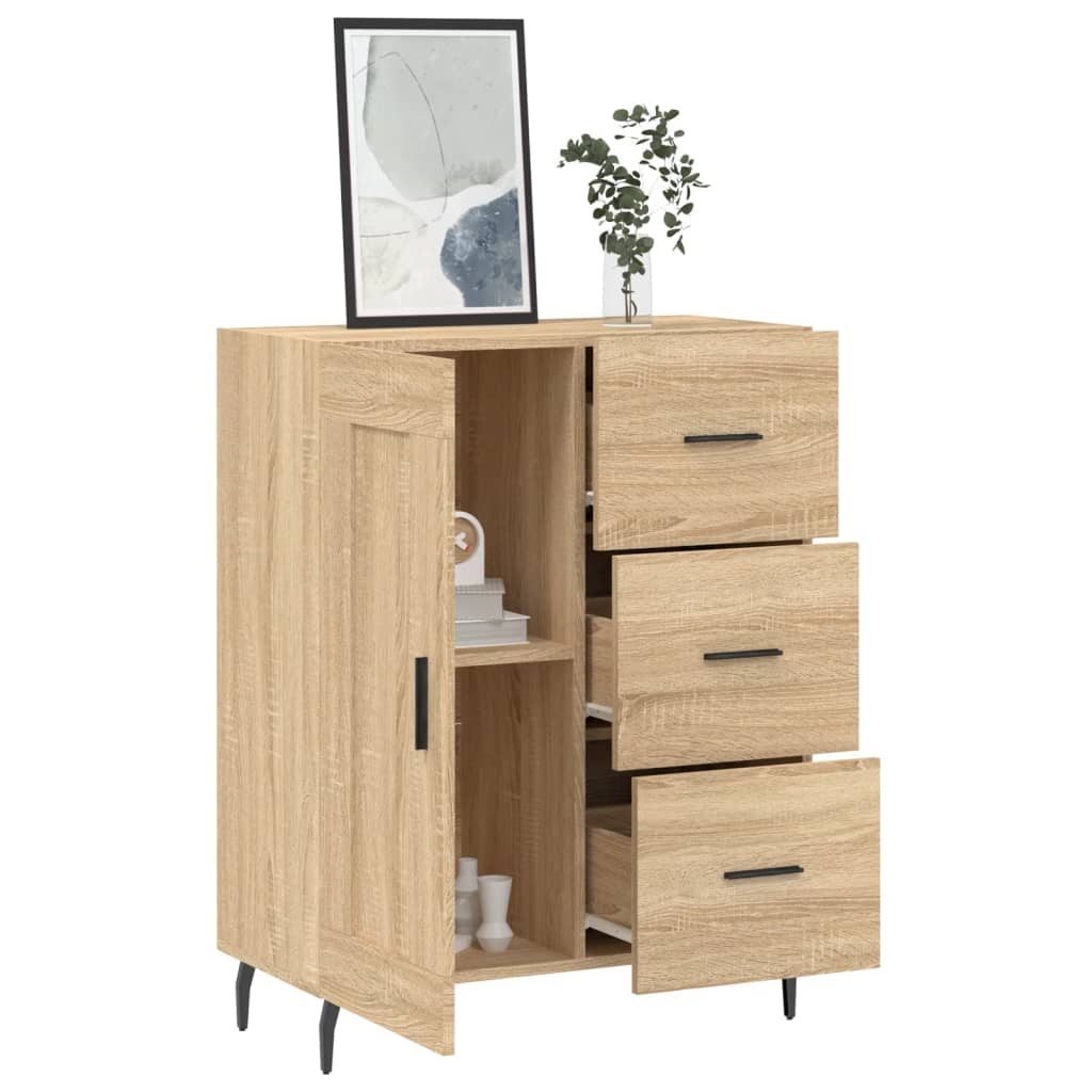 VidaXL Dressoir 69,5x34x90 cm bewerkt hout sonoma eikenkleurig