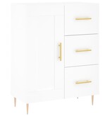 VidaXL Dressoir 69,5x34x90 cm bewerkt hout wit