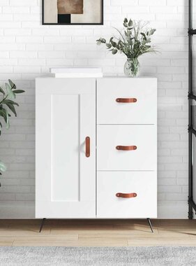 VidaXL Dressoir 69,5x34x90 cm bewerkt hout wit