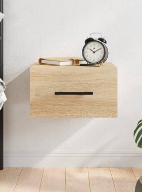 VidaXL Nachtkastje wandgemonteerd 35x35x20 cm sonoma eikenkleurig
