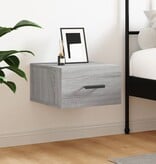 VidaXL Nachtkastje wandgemonteerd 35x35x20 cm grijs sonoma eikenkleur