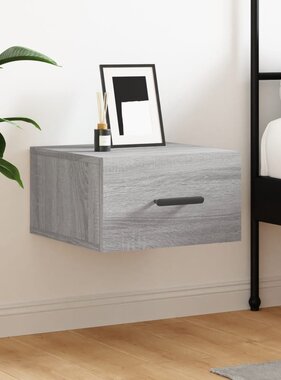 VidaXL Nachtkastje wandgemonteerd 35x35x20 cm grijs sonoma eikenkleur