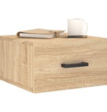 VidaXL Nachtkastjes 2 st wandgemonteerd 35x35x20 cm sonoma eikenkleur
