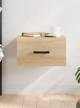 VidaXL Nachtkastje wandgemonteerd 35x35x20 cm sonoma eikenkleurig