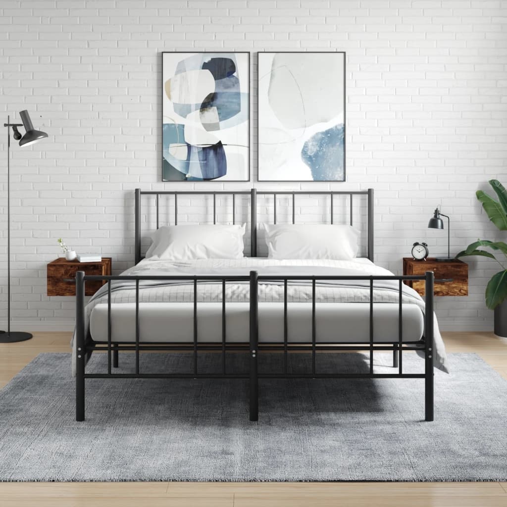 VidaXL Nachtkastjes 2 st wandgemonteerd 35x35x20 cm gerookt eikenkleur