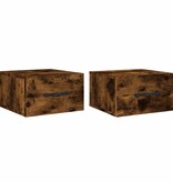 VidaXL Nachtkastjes 2 st wandgemonteerd 35x35x20 cm gerookt eikenkleur