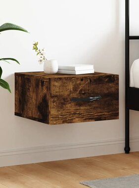 VidaXL Nachtkastje wandgemonteerd 35x35x20 cm gerookt eikenkleurig