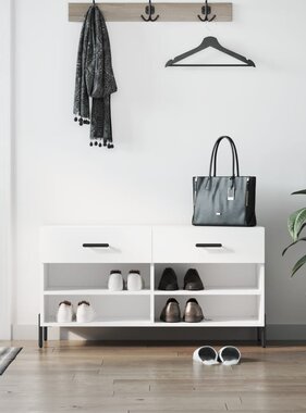 VidaXL Schoenenbank 102x35x55 cm bewerkt hout wit