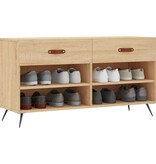 VidaXL Schoenenbank 102x35x55 cm bewerkt hout sonoma eikenkleurig