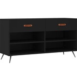 VidaXL Schoenenbank 102x35x55 cm bewerkt hout zwart
