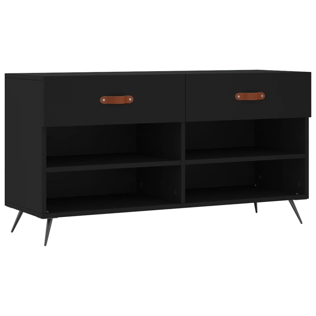 VidaXL Schoenenbank 102x35x55 cm bewerkt hout zwart