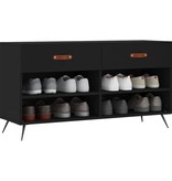 VidaXL Schoenenbank 102x35x55 cm bewerkt hout zwart