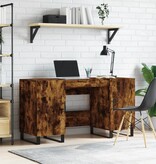VidaXL Bureau 140x50x75 cm bewerkt hout gerookt eikenkleurig