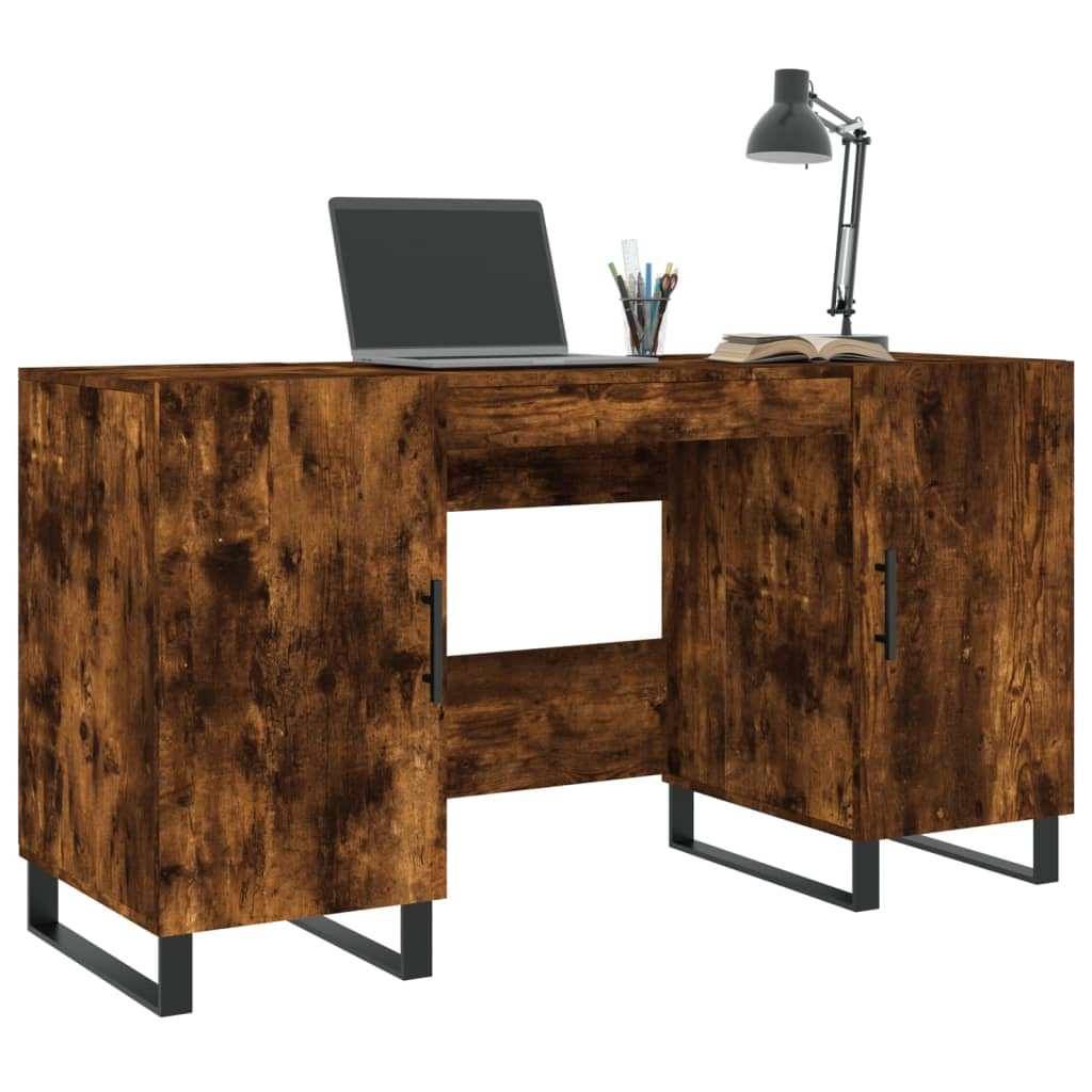 VidaXL Bureau 140x50x75 cm bewerkt hout gerookt eikenkleurig