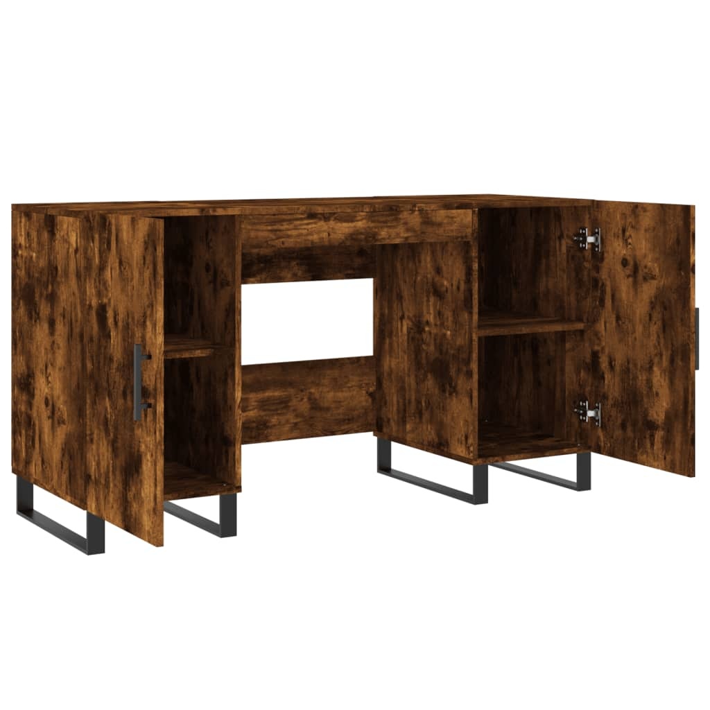 VidaXL Bureau 140x50x75 cm bewerkt hout gerookt eikenkleurig