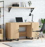 VidaXL Bureau 140x50x75 cm bewerkt hout sonoma eikenkleurig