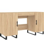 VidaXL Bureau 140x50x75 cm bewerkt hout sonoma eikenkleurig