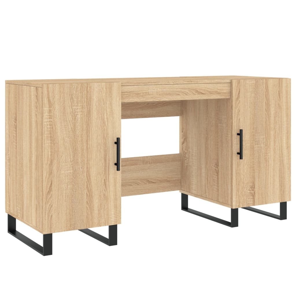 VidaXL Bureau 140x50x75 cm bewerkt hout sonoma eikenkleurig