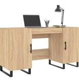 VidaXL Bureau 140x50x75 cm bewerkt hout sonoma eikenkleurig