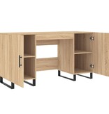 VidaXL Bureau 140x50x75 cm bewerkt hout sonoma eikenkleurig