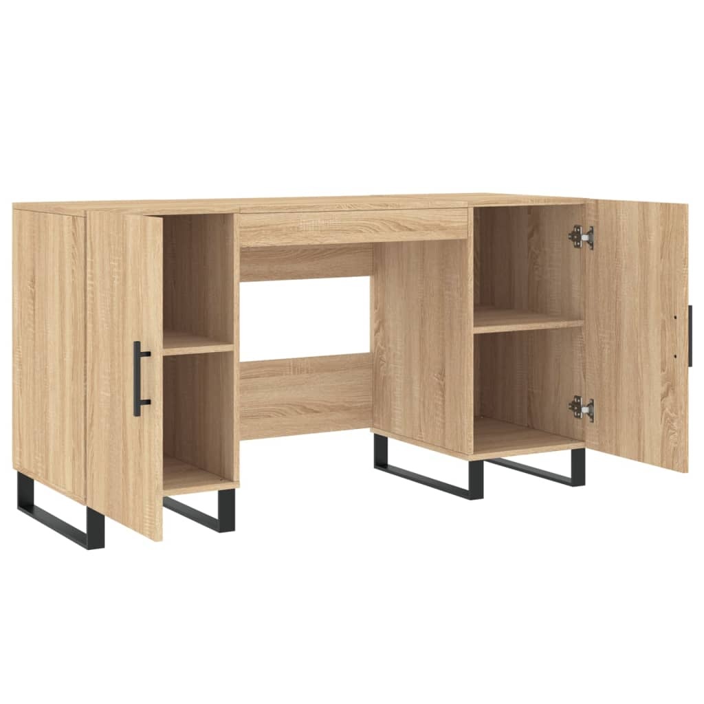 VidaXL Bureau 140x50x75 cm bewerkt hout sonoma eikenkleurig