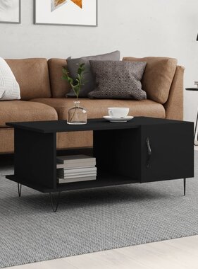 VidaXL Salontafel 90x50x40 cm bewerkt hout zwart
