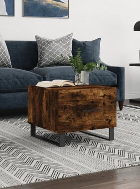 VidaXL Salontafel 50x50x40 cm bewerkt hout gerookt eikenkleurig