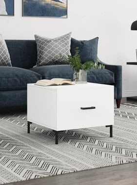 VidaXL Salontafel 50x50x40 cm bewerkt hout wit