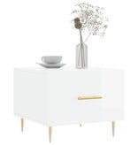 VidaXL Salontafels 2 st 50x50x40 cm bewerkt hout hoogglans wit