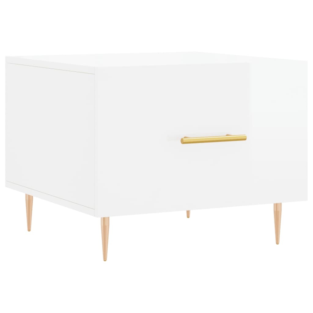 VidaXL Salontafels 2 st 50x50x40 cm bewerkt hout hoogglans wit