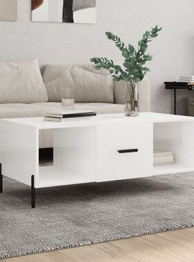 VidaXL Salontafel 102x50x40 cm bewerkt hout hoogglans wit