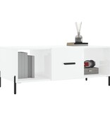 VidaXL Salontafel 102x50x40 cm bewerkt hout hoogglans wit