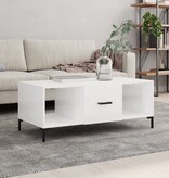 VidaXL Salontafel 102x50x40 cm bewerkt hout hoogglans wit