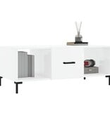 VidaXL Salontafel 102x50x40 cm bewerkt hout hoogglans wit
