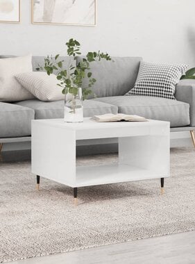 VidaXL Salontafel 60x50x40 cm bewerkt hout wit