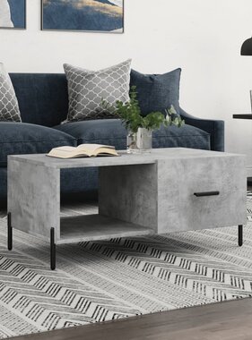 VidaXL Salontafel 90x50x40 cm bewerkt hout betongrijs