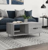 VidaXL Salontafel 90x50x40 cm bewerkt hout grijs sonoma eikenkleurig