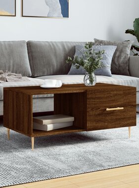 VidaXL Salontafel 90x50x40 cm bewerkt hout bruin eikenkleur