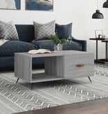 VidaXL Salontafel 90x50x40 cm bewerkt hout grijs sonoma eikenkleurig
